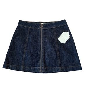 Altar’d State Denim skirt Y2K dark wash zip up size XS short round full zipper